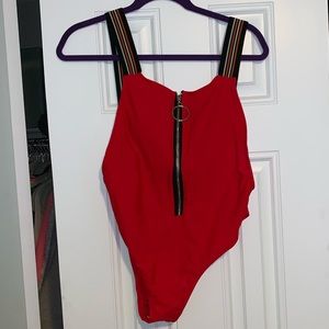 NEW Zaful Red Zip Up One Piece